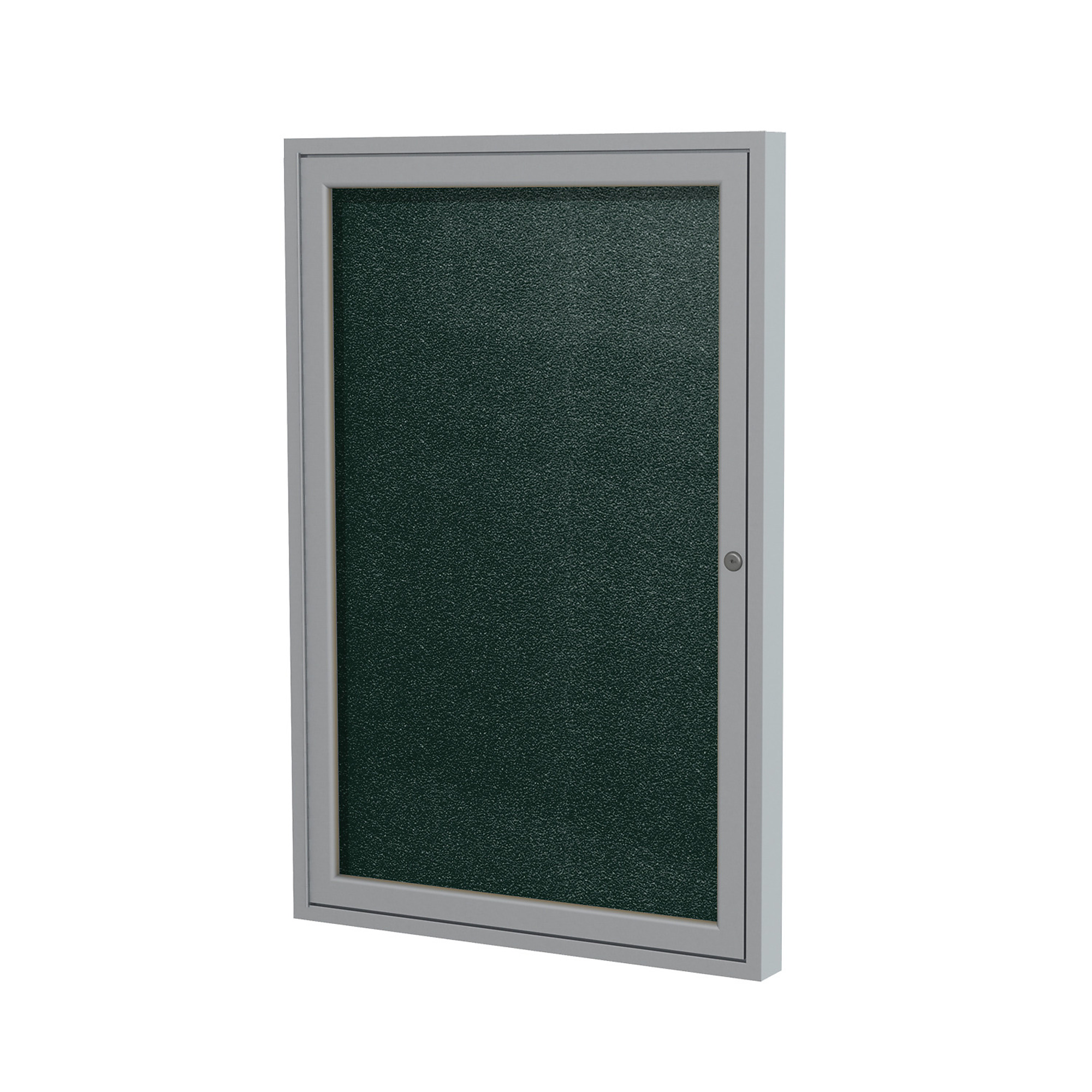 Ghent, 36in.x24in. 1-Door Satin Aluminum Vinyl Bulletin Board - Ebony, Color Finish Black, Model# PA13624VX-183